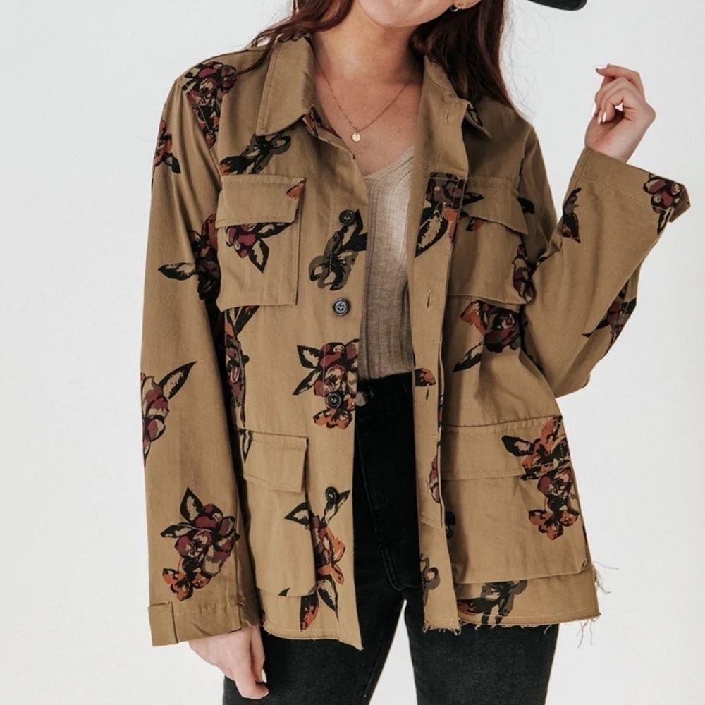JEALOUS TOMATO Pinpoint Floral Jacket Small